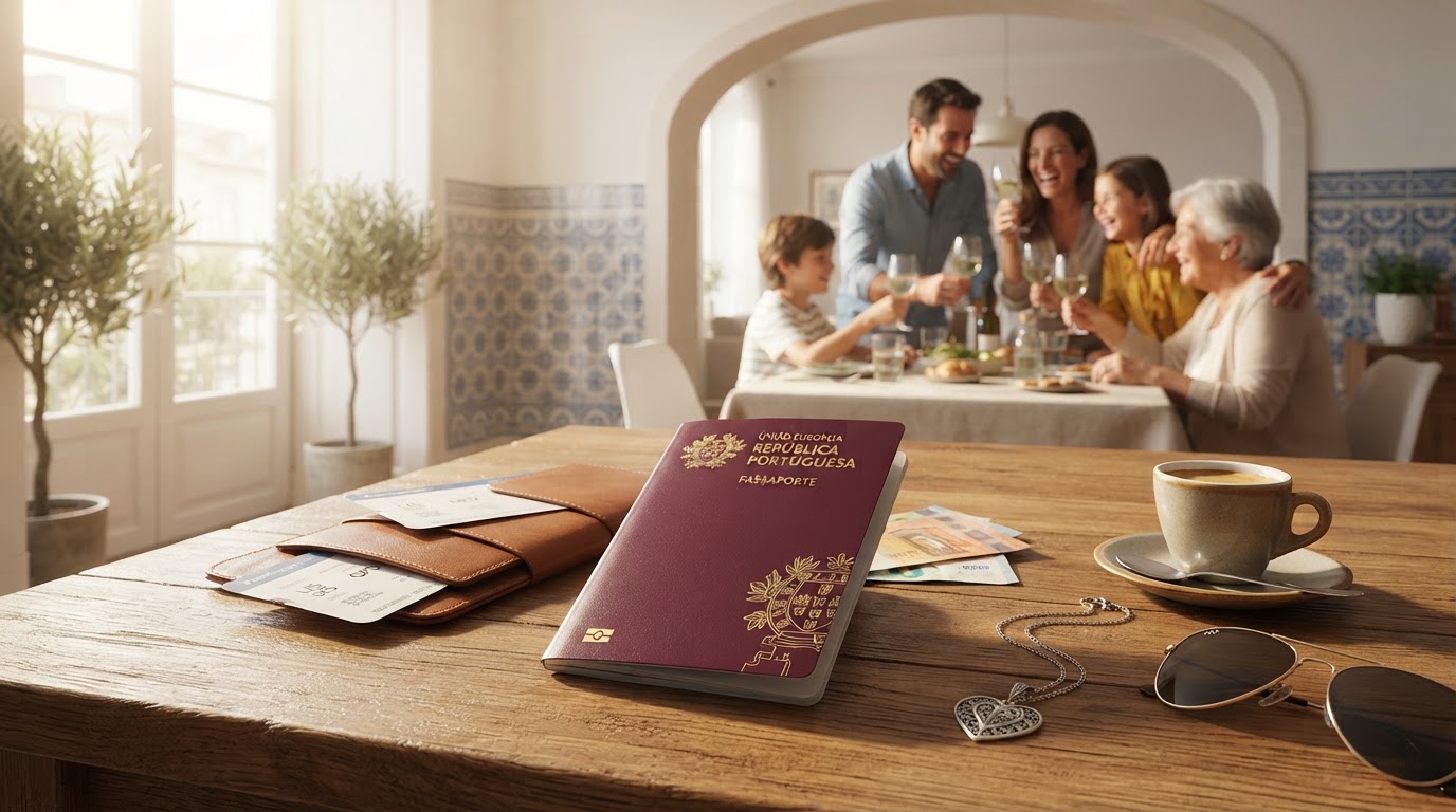 Passaporte sobre a mesa